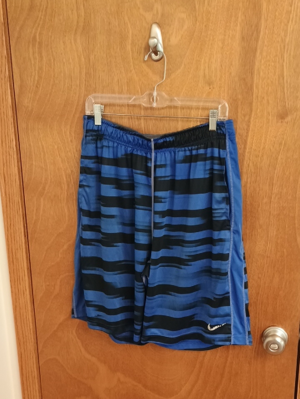 Nike Blue & Black Striped Performance Shorts